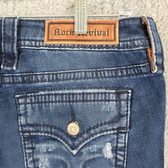 NWT Rock Revival Julee Boot Womens Jeans Stretch Blue Denim Size 31 - Picture 9 of 13